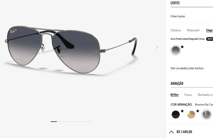 Óculos de Sol Ray-Ban Aviator ORIGINAL RB3025 004/77 Polarizado