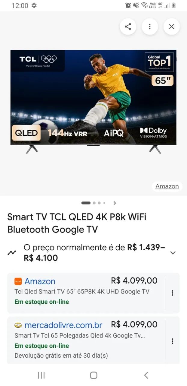 Vende TV 65 polegadas marca TCL - Foto 3