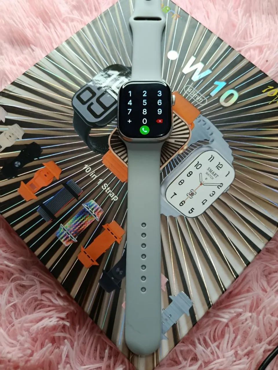 Kit Smartwatch W10 com 10 pulseiras - Foto 4