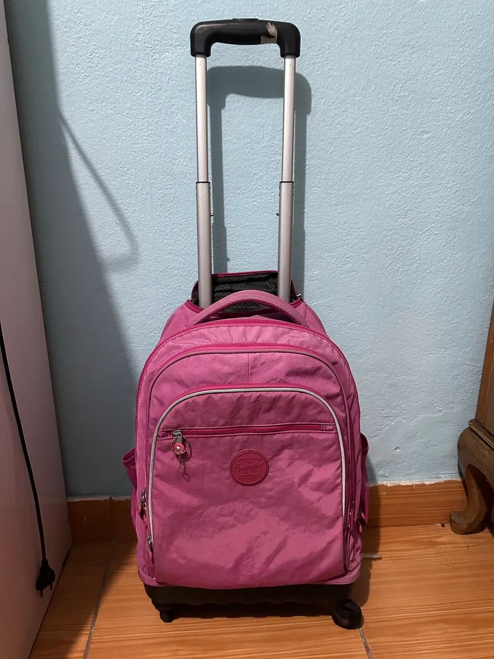 Mochila Rosa Bagaggio Com Rodinhas