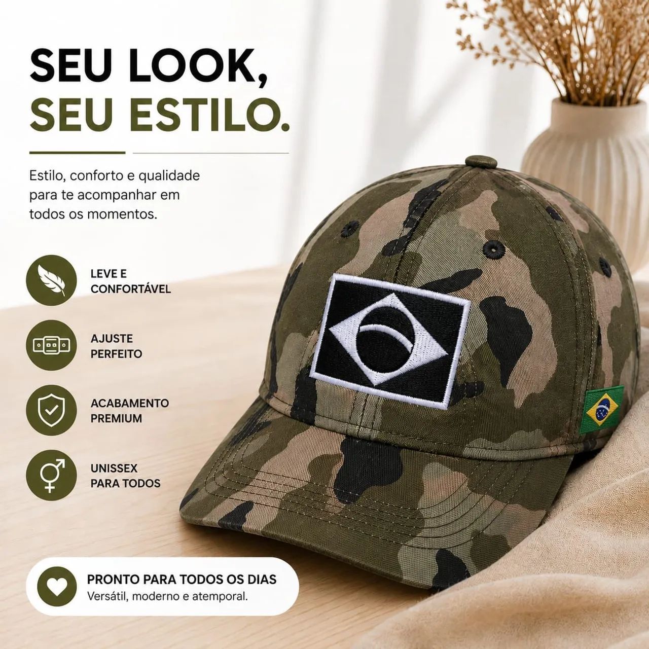 2 Bonés Tático Bandeira Do Brasil - Foto 3