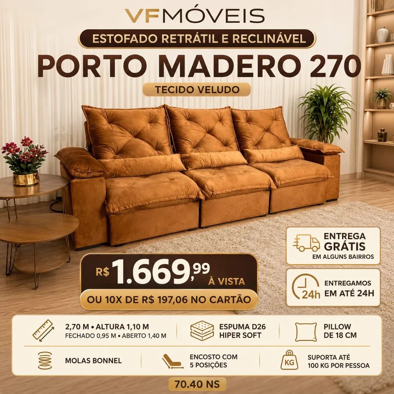 Sofá Retrátil 
