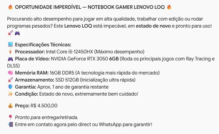 Notebook Lenovo 15 12º geração - Foto 2