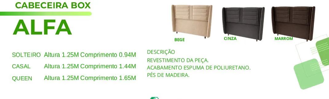 Cabeceira moderna pés de madeira alfa dicasabh - Foto 3