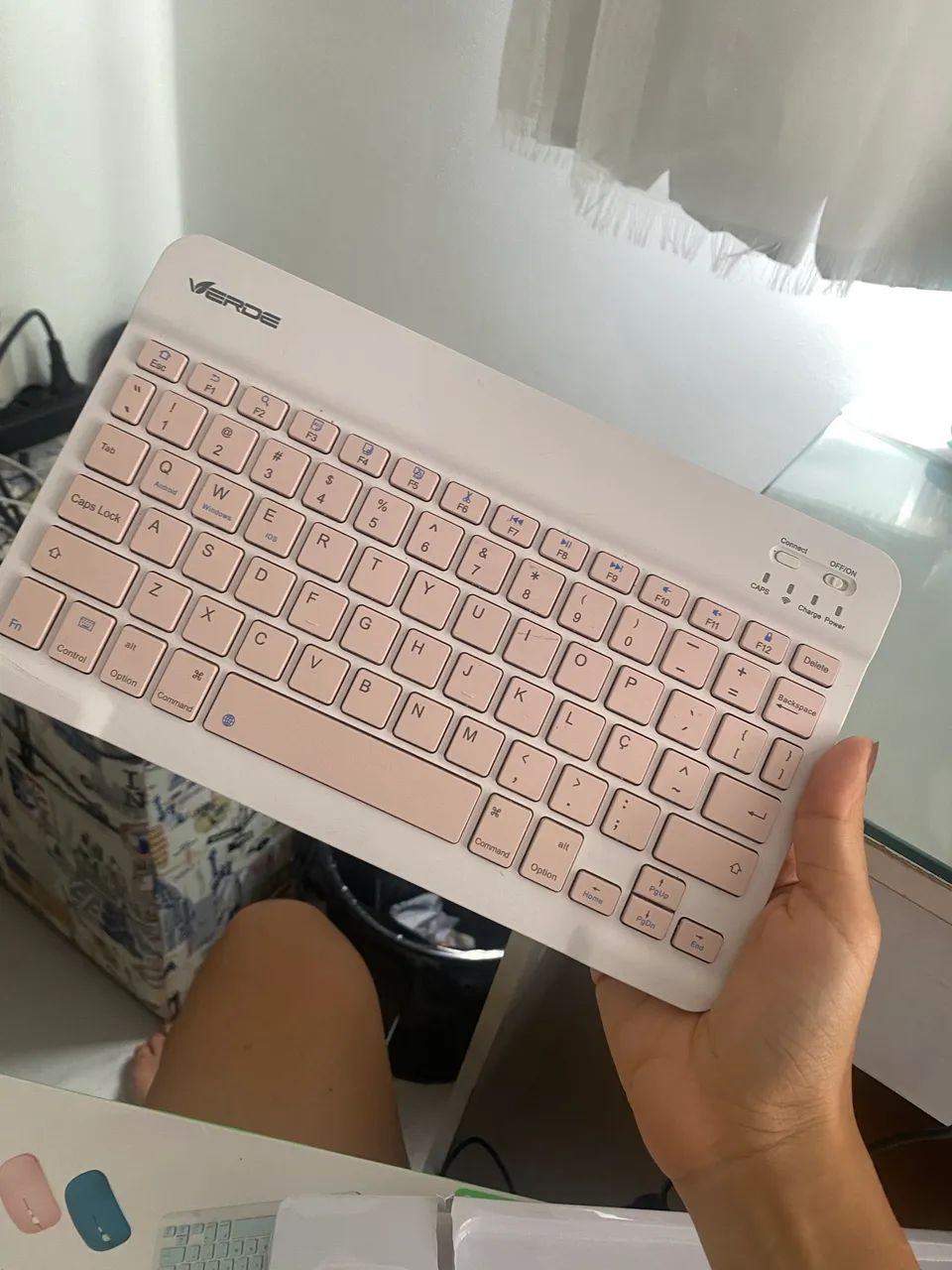 Kit teclado e mouse Bluetooth tablet notebook celular  - Foto 5