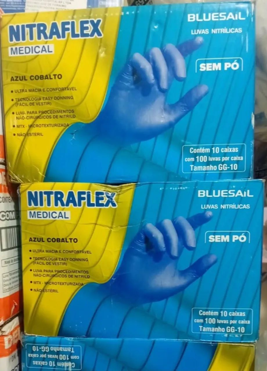 LUVAS NITRAFLEX AZUL -SEM PÓ