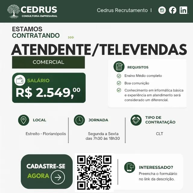 Atendente/Televendas - Comercial