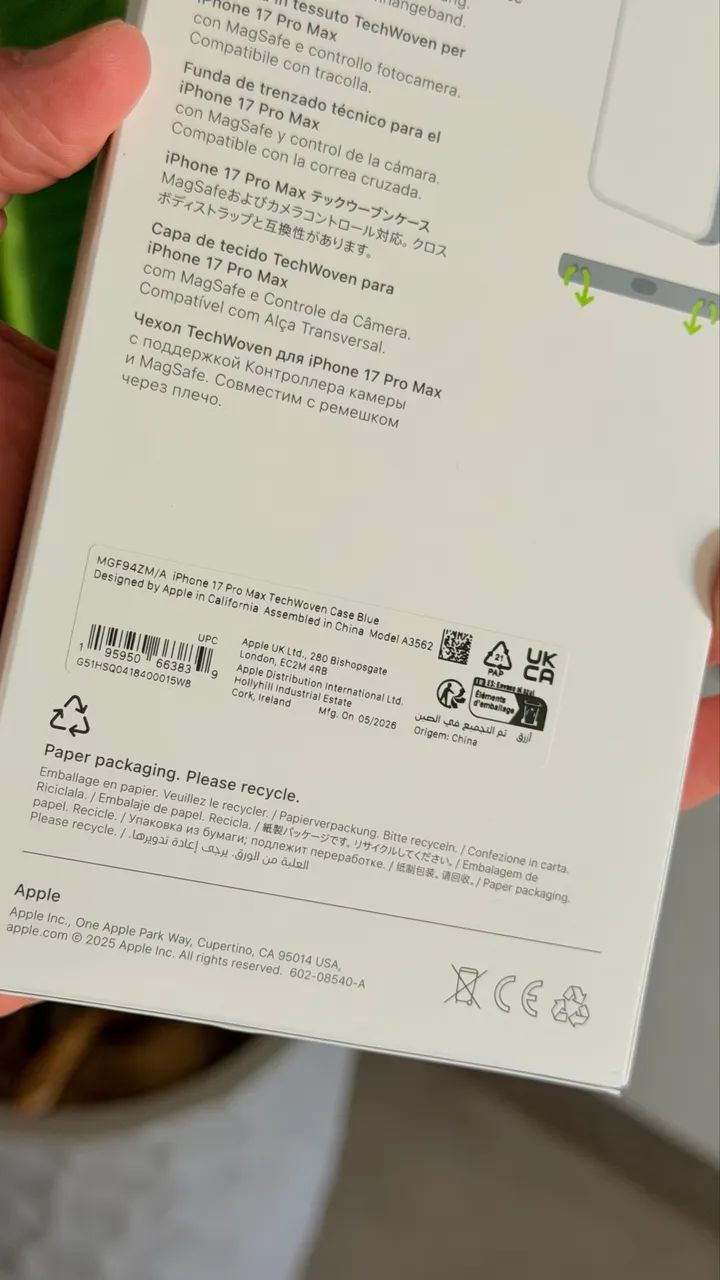 Capa de tecido TechWoven com MagSafe para iPhone 17 Pro Max - Azul  - Foto 3