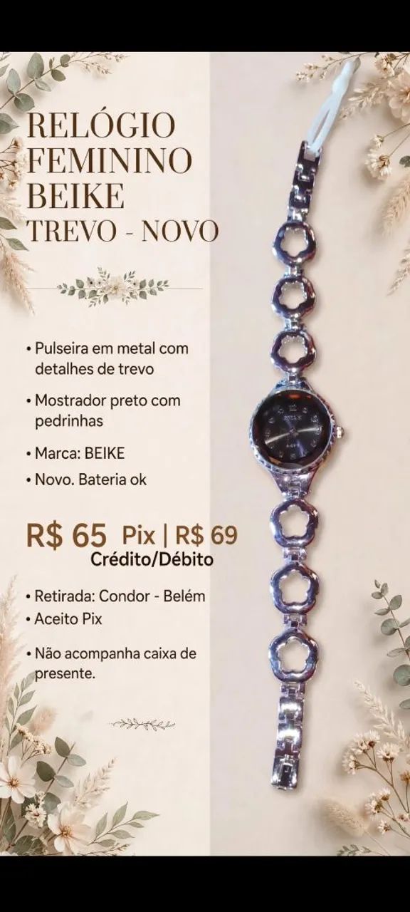 Relógio feminino Trevo