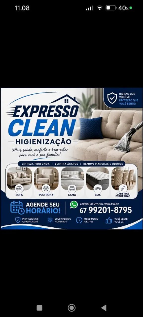 Lavagem a seco e higienização * (Expresso Clean) - Foto 2