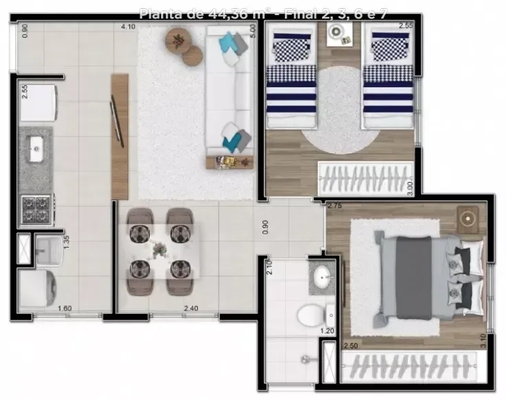 PLANTA 44m²