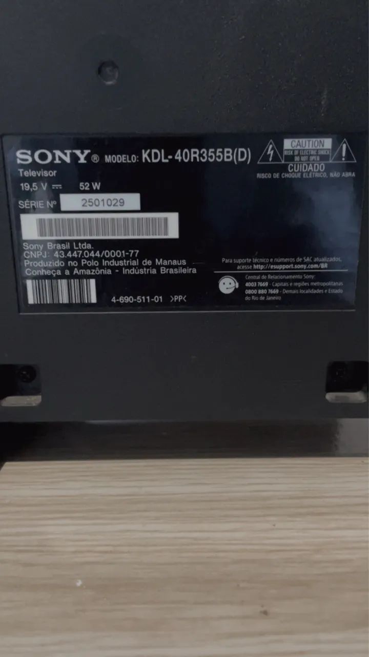 TV 40 polegadas Sony Bravia Não é Smart. Com pequeno defeito na Tela - Foto 2