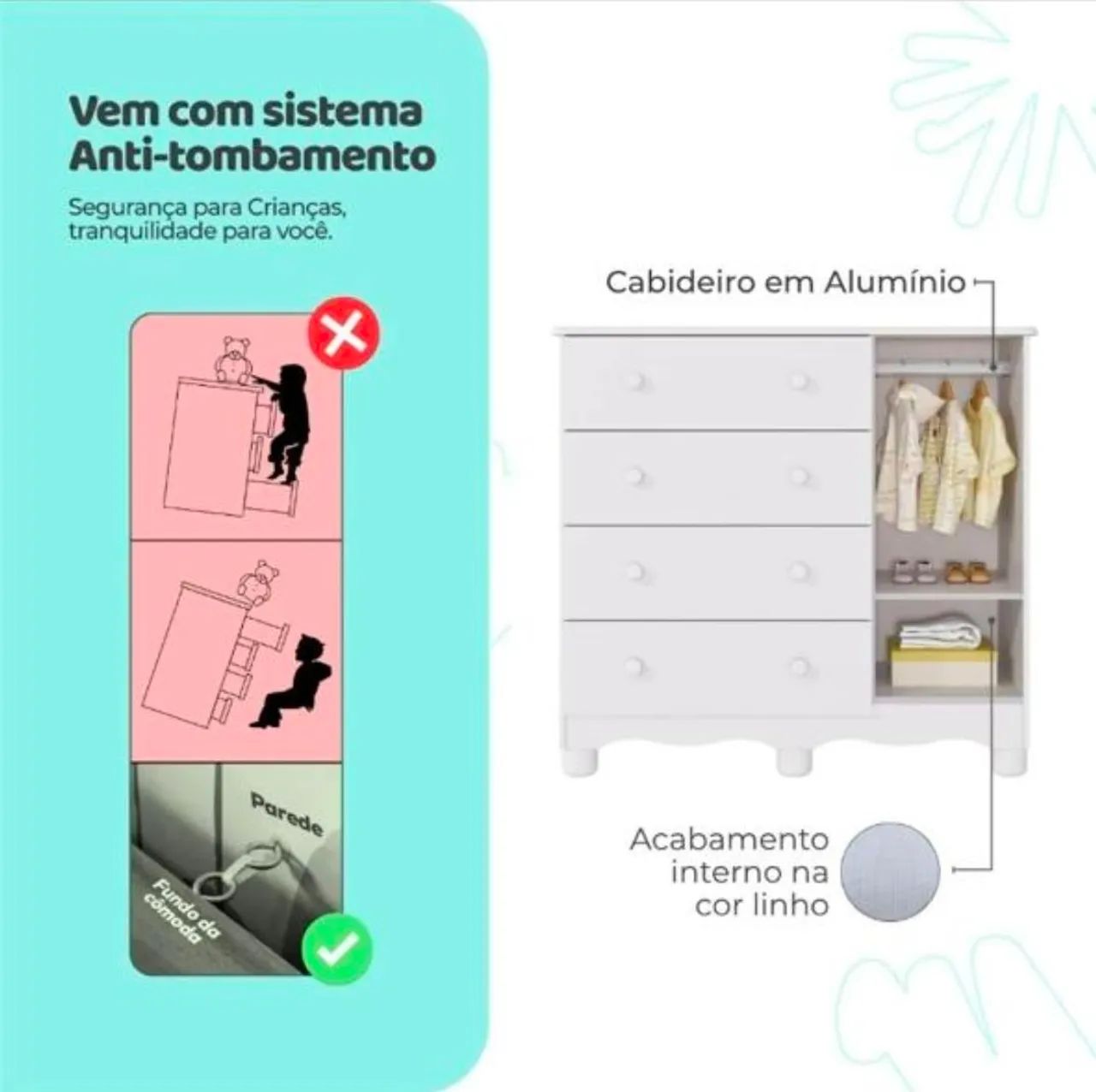 Cômoda 100% MDF - Nova e Lacrada  - Foto 4