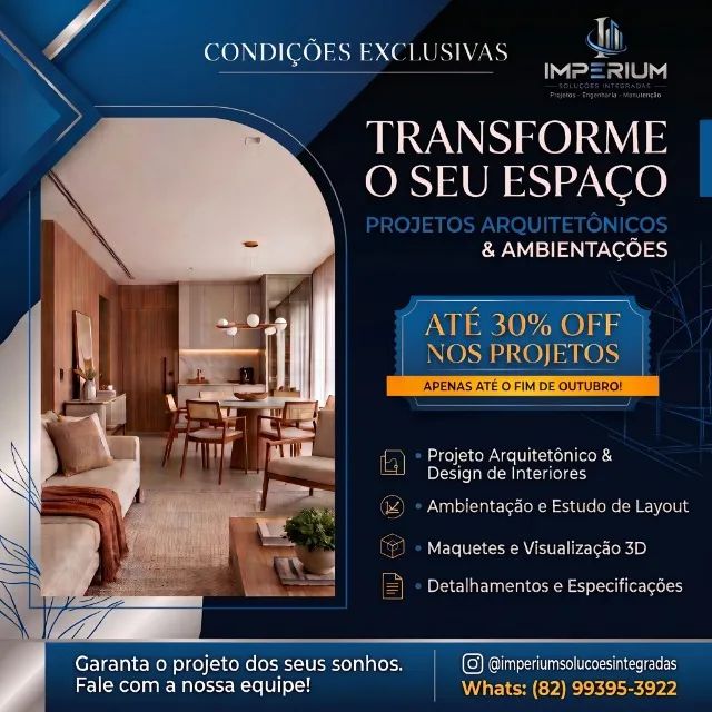 Projetos de arquitetura e interiores