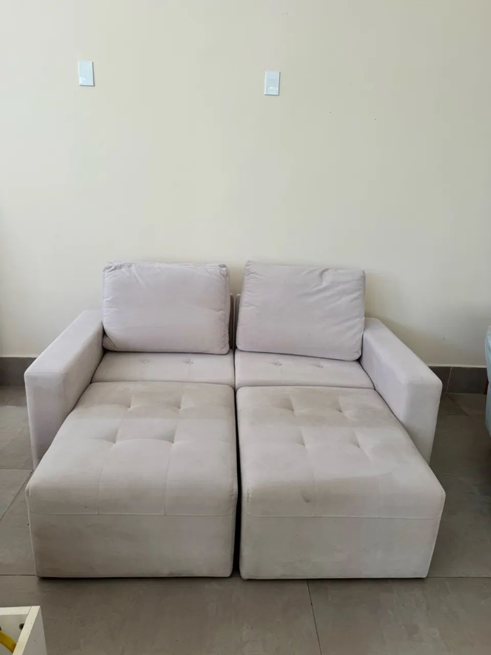 Sofá Herval 2 Lugares Bege  - Foto 2