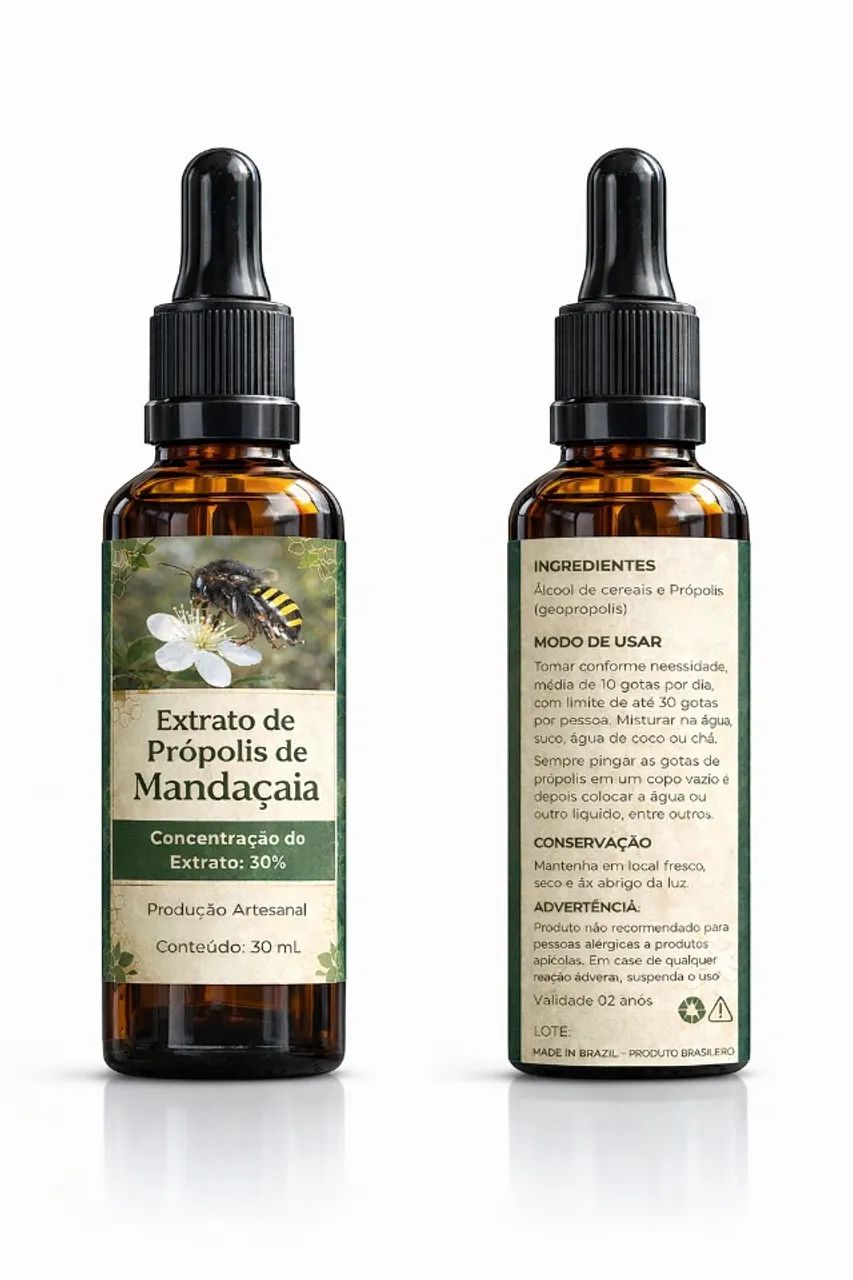 Extrato de Própolis de Abelha Mandaçaia 30 Ml 