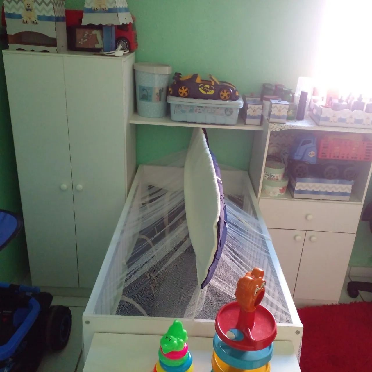 Quarto de Bebe Completo Infantil com Berço Cômoda Olívia Multimóveis Branco - Foto 4