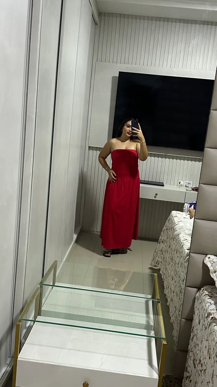 vestido vermelho em linho  - Foto 3
