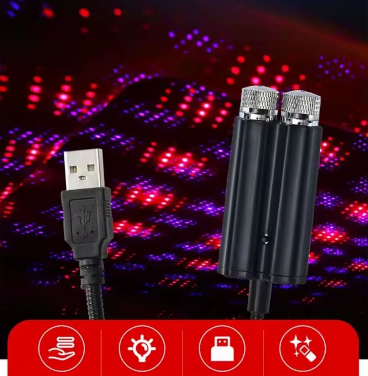 Luminária usb para interior do carro 360 graus  - Foto 3