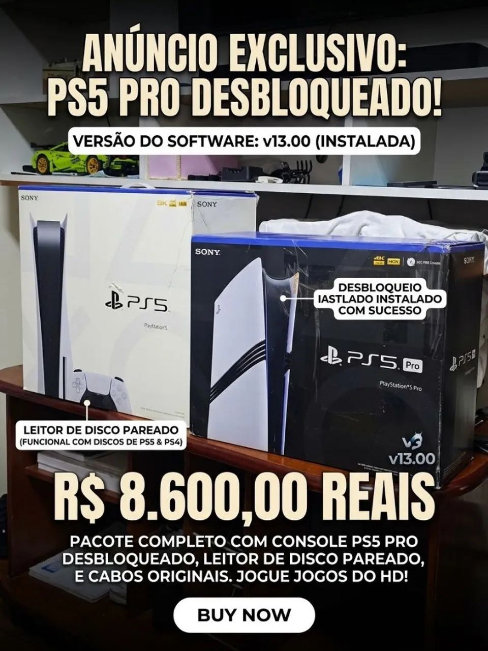 PS5 Pro 2tb+leitor de disco, desbloqueado  - Foto 2