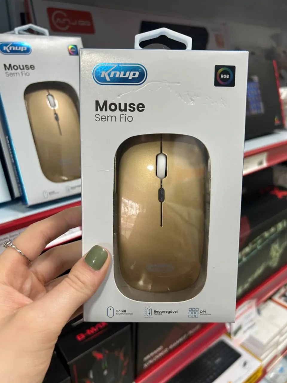 Mouse sem fio Recarregável para notebook USB