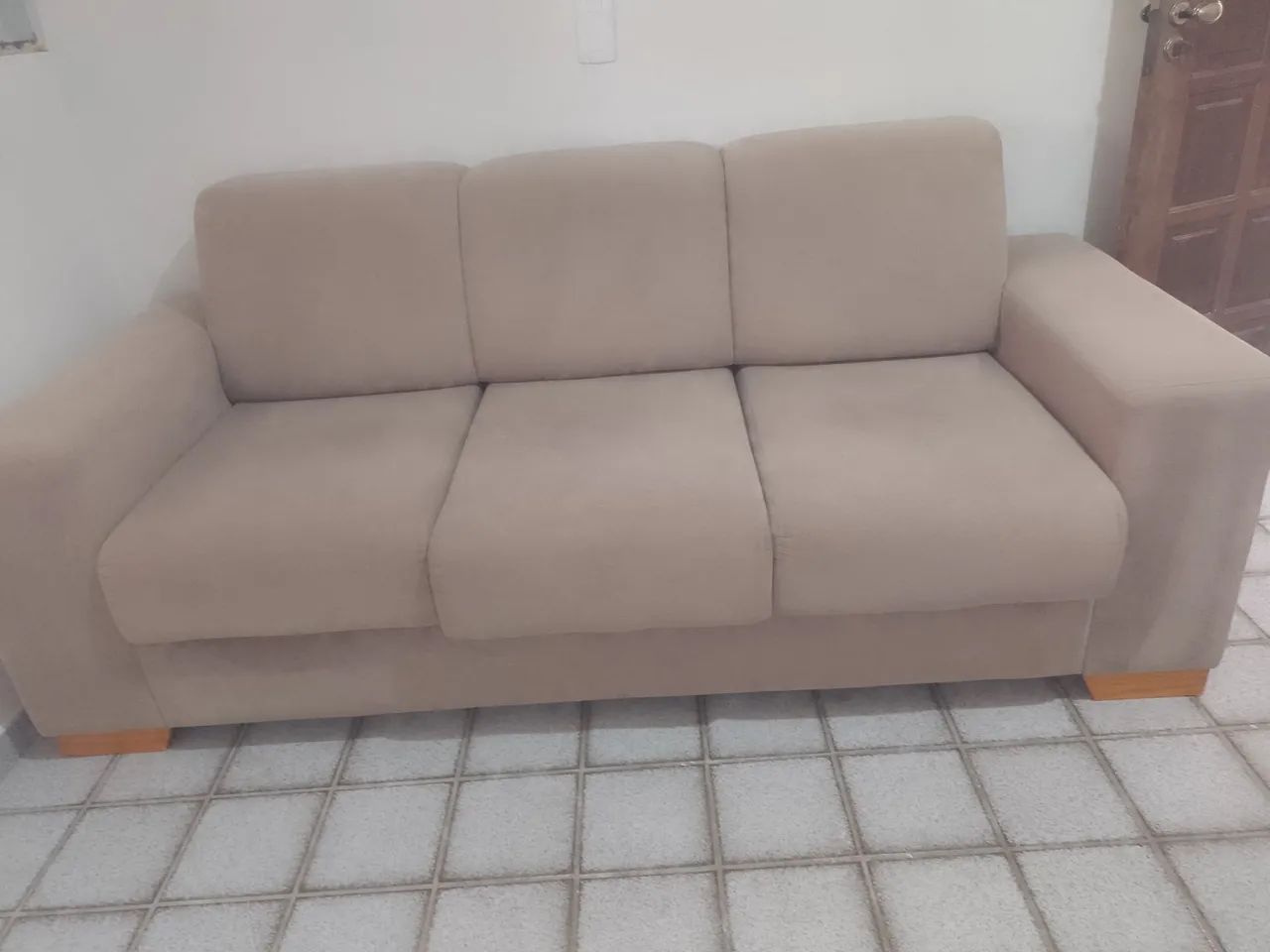 Sofá Poltrona da ArtFlex DECORART Tecido Suedy 03 lugares