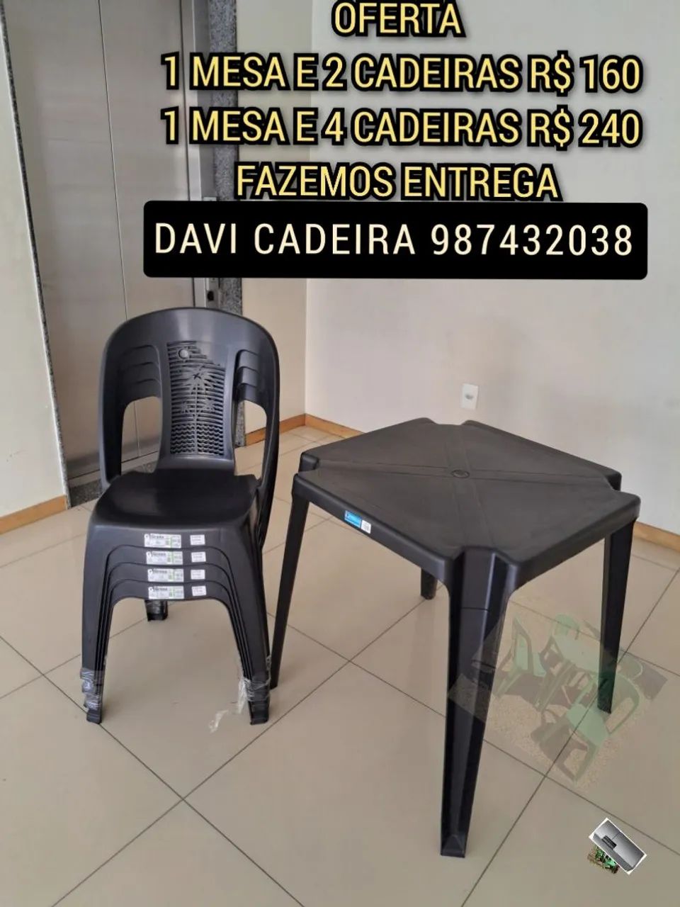 CONJUNTO DE MESA MAIS CADEIRA DE PLASTICO PARA SUA CASA NOVA