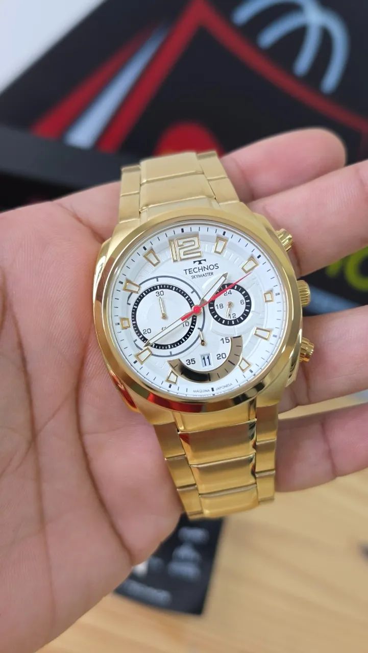 Relógio Technos Skymaster Dourado - JS25BCS/1B - Foto 4