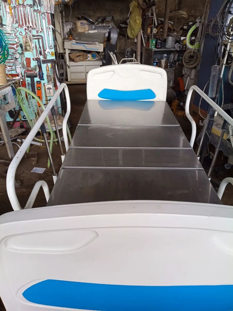 Cama hospitalar de duas manivelas com tampo de aso inox - Foto 5