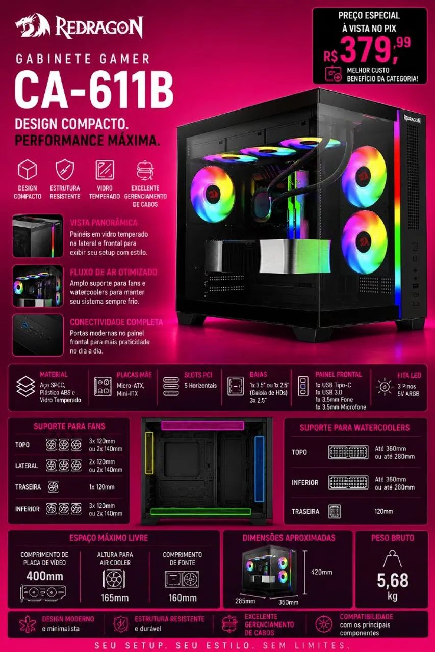 Gabinete reddragon lite
