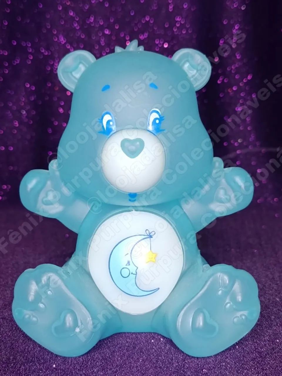 Luminária Ursinhos Carinhosos Giraffas Azul Lua Hora De Dormir Original Lacrado - Foto 2