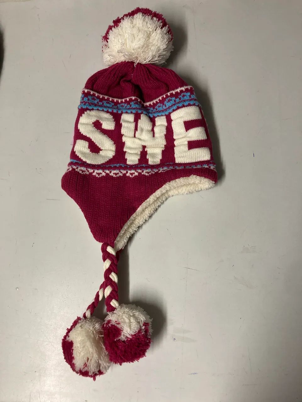 Touca de Frio Rosa Estampada (Nova)