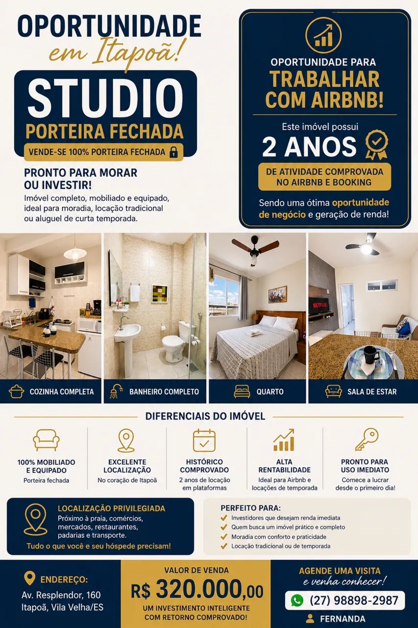 Studio Porteira Fechada em Itapoã