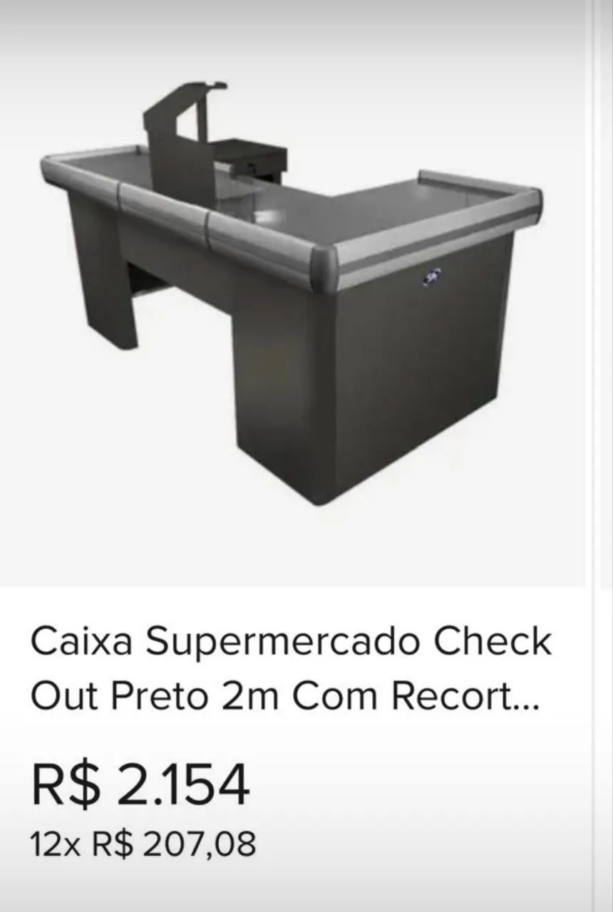 Caixa Supermercado Check Out Preto 2m - Foto 2