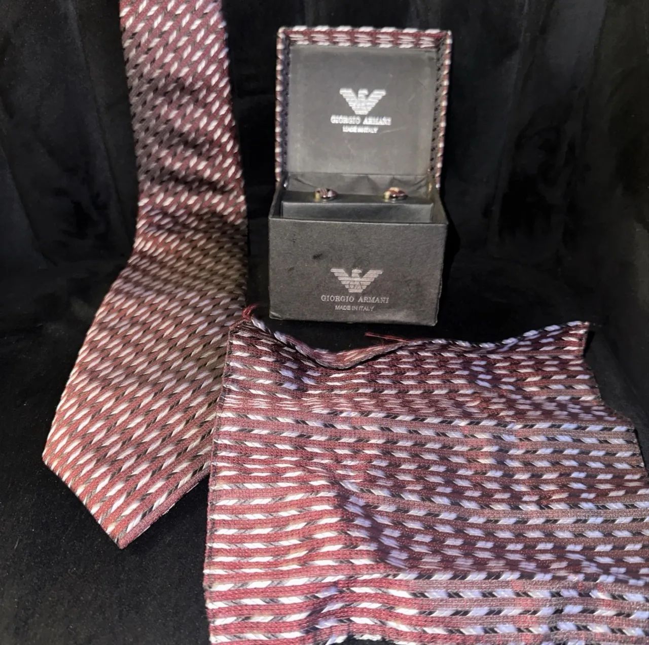 Kit gravata lenço e abotoadeira Giorgio Armani - Foto 3