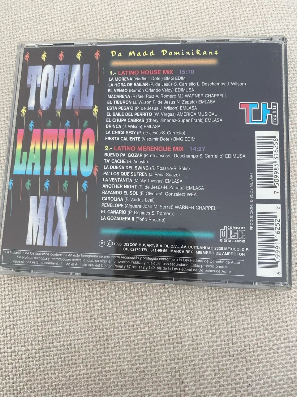 Cd Total Latino Mix 1996 - Foto 2