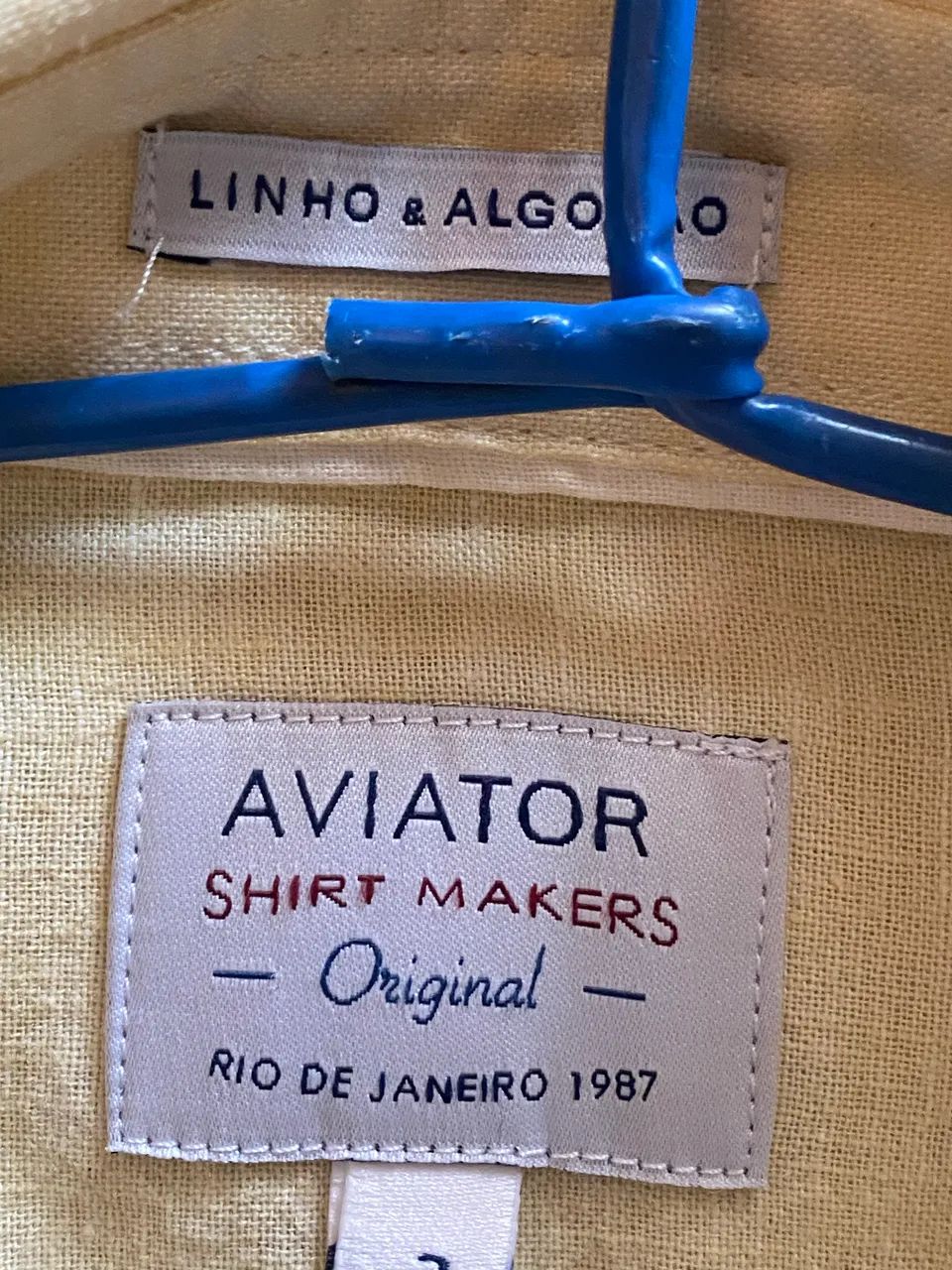 Camisa aviator original, linho com algodão. Semi nova, excelente estado. - Foto 4