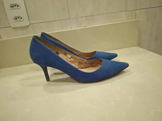 Scarpin Schutz azul 38 - Foto 4