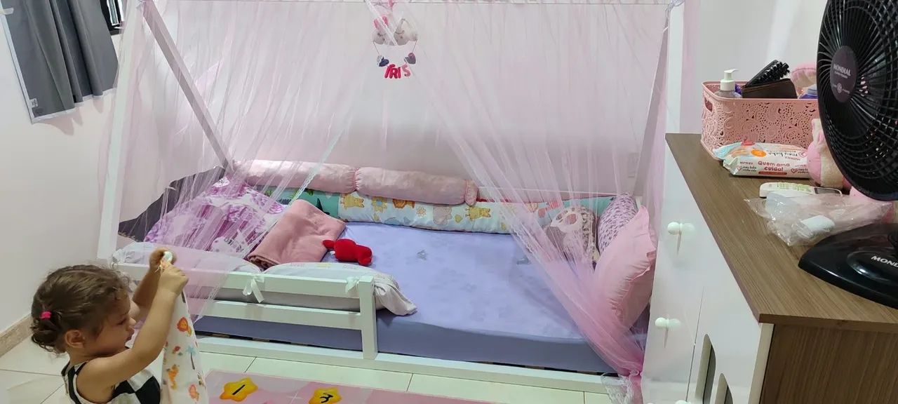 Cama Montessori Branca Madeira Maciça - Foto 3