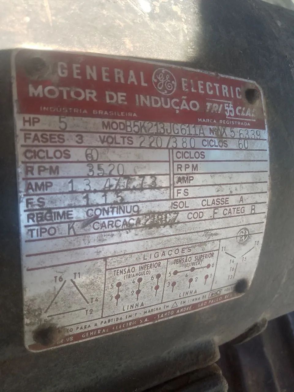 Motor de indução trifásico 5hp General eletric - Foto 5
