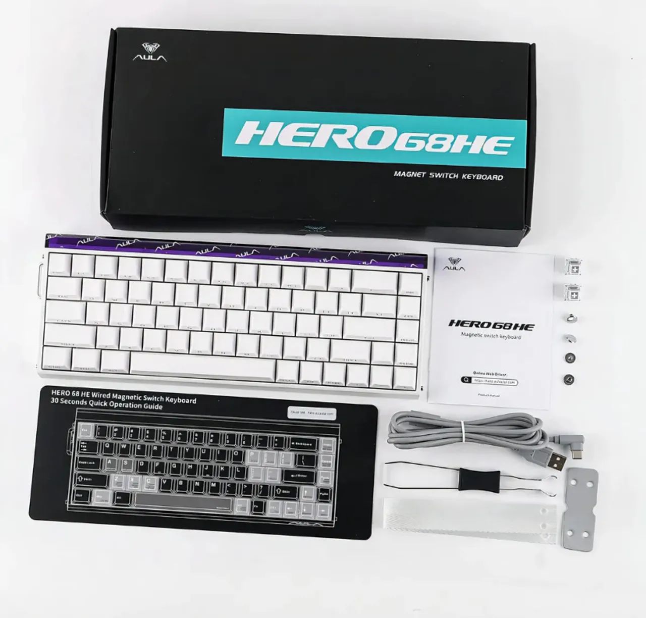 Teclado Aula Hero 68he Magnético 0.01mm 8000hz Rapid Trigger Hall Effect - Foto 2