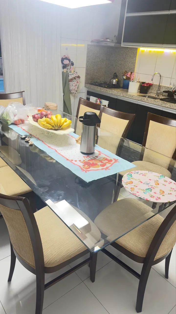 Mesa de jantar com vidro 8 lugares  - Foto 2