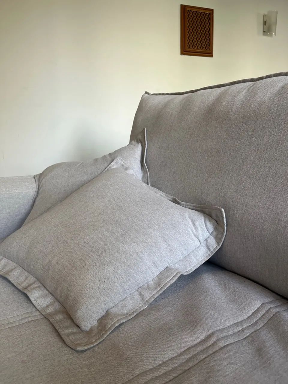 Sofá cama linho cinza claro 2,50m - Foto 5
