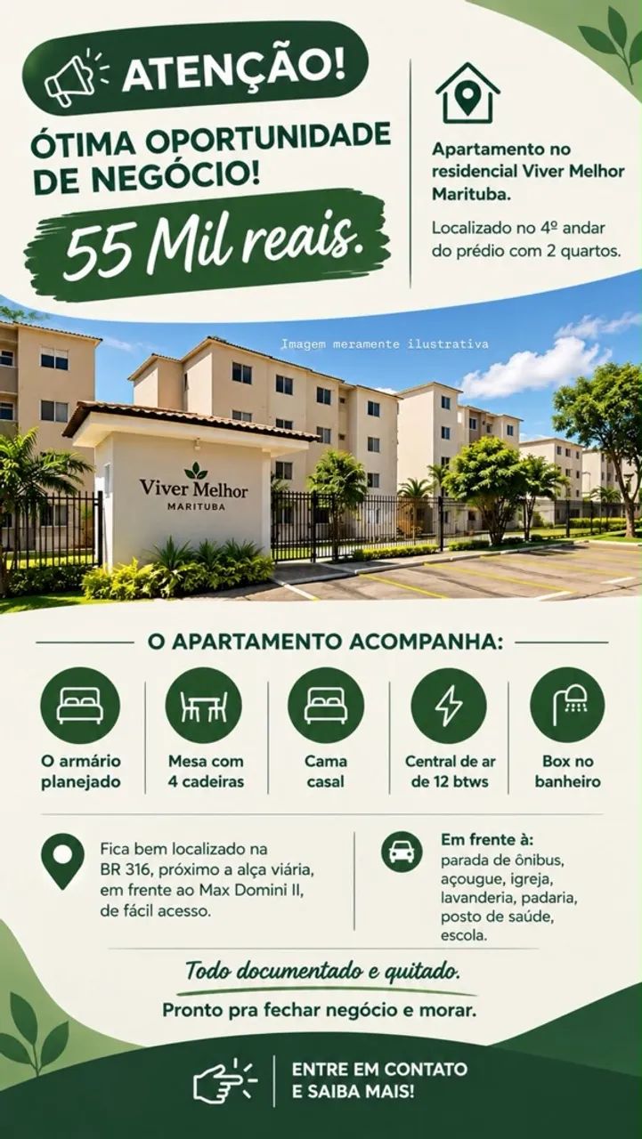 VENDO APARTAMENTO EM MARITUBA 