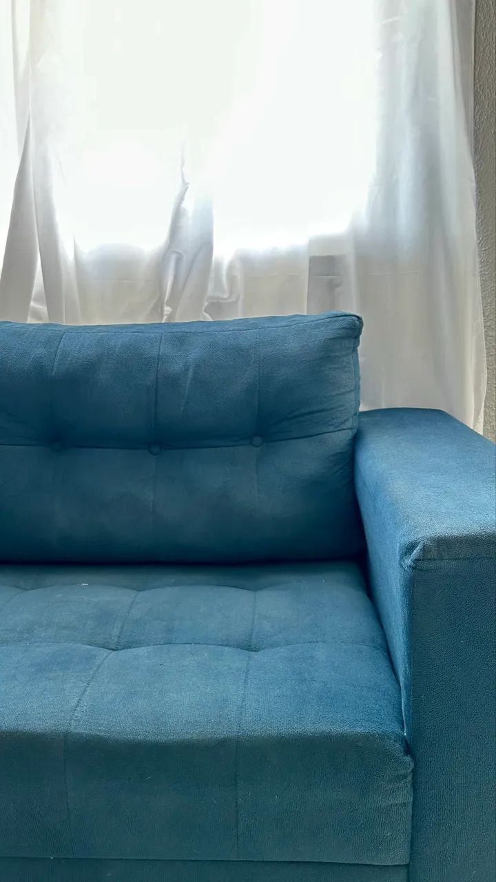 Sofá Retrô Azul em Ótimo Estado - Foto 4