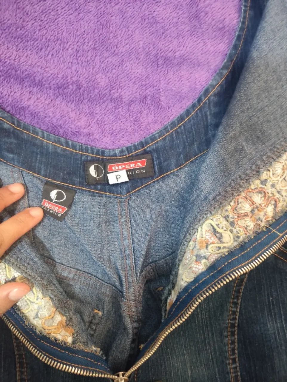 Macacão Jeans Longo Feminino Tam P - Foto 4