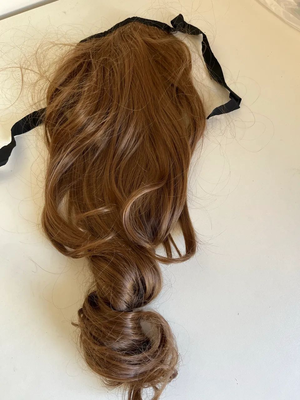 Aplique extensão cabelo 45cm loiro castanho  - Foto 2