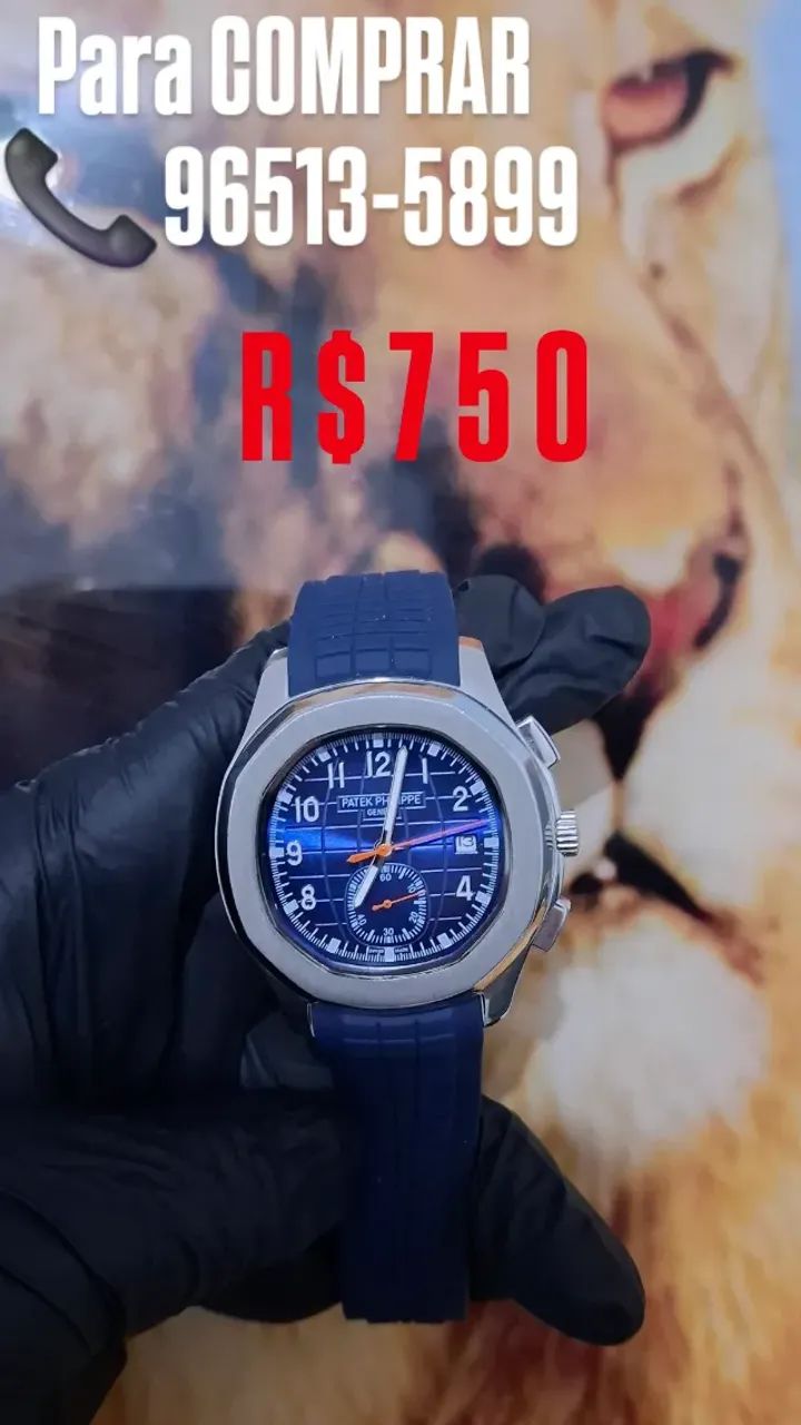 Relógio PATEK PHILIPPE AUTOMÁTICO PULSEIRA AZUL  - Foto 2