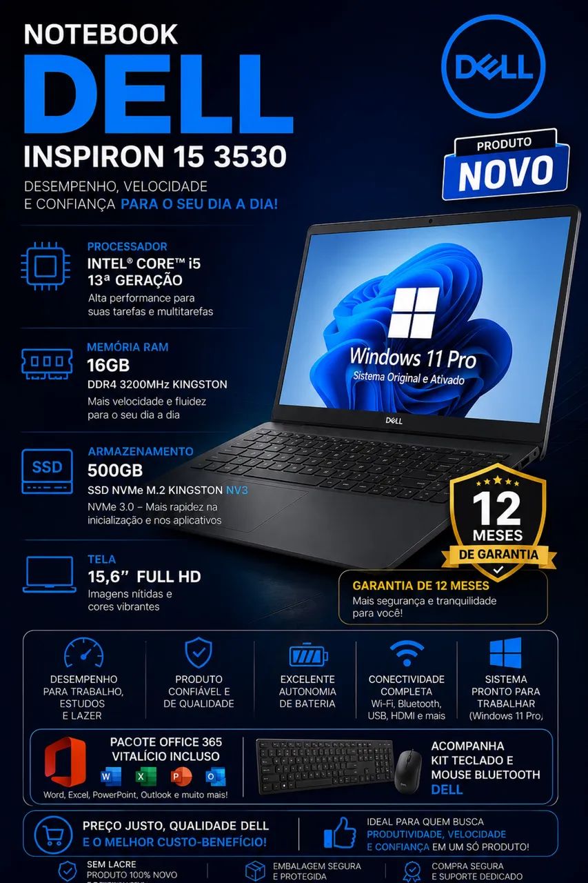 Notebook Dell 13 Geração.