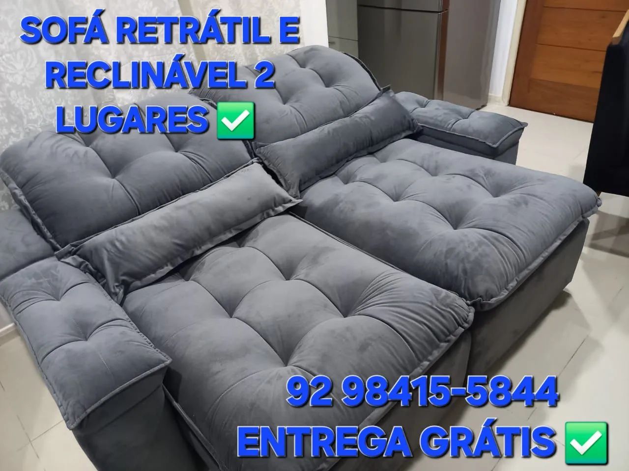 Sofá Retrátil 2 lugares Apronta entrega  - Foto 3